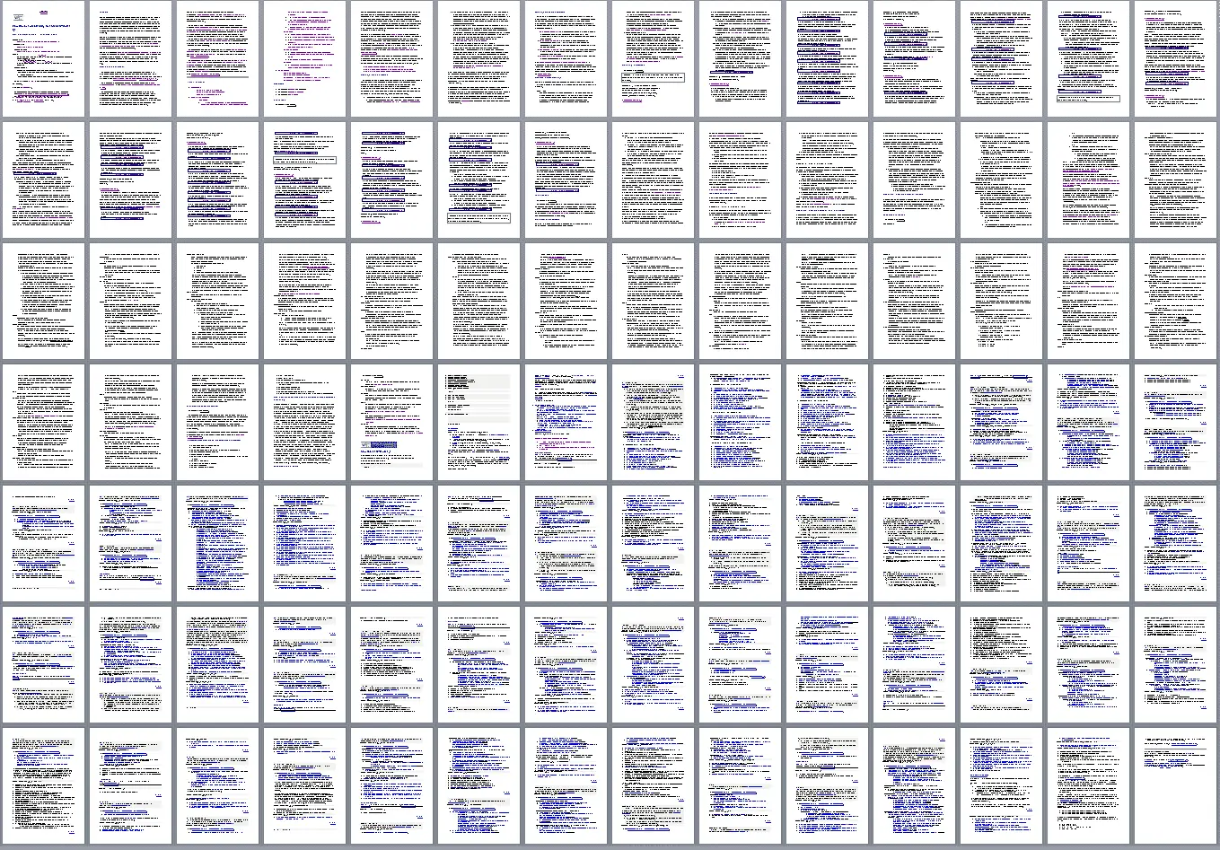 Zoomed out of 98 pages, can only see tiny text. Screenshot. 