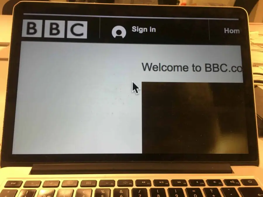 Magnified screen on BBC:s website.