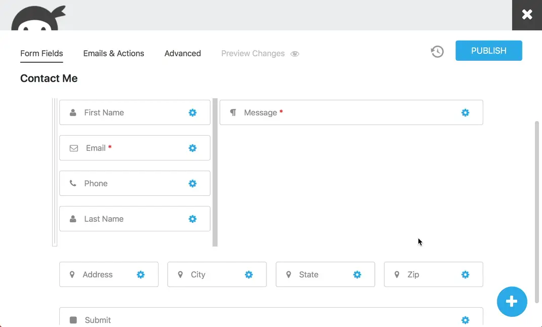 Form with multiple columns.