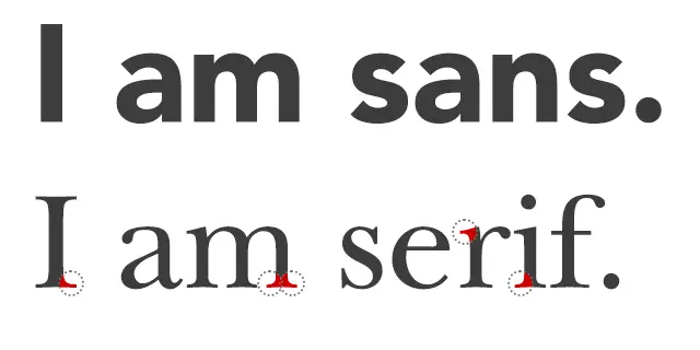 Two short sentences, one in sans serif and one in serif.