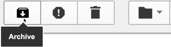 Tooltip in gmail that reads "Archive" when user hovers the mouse over an icon. Screen shot. 