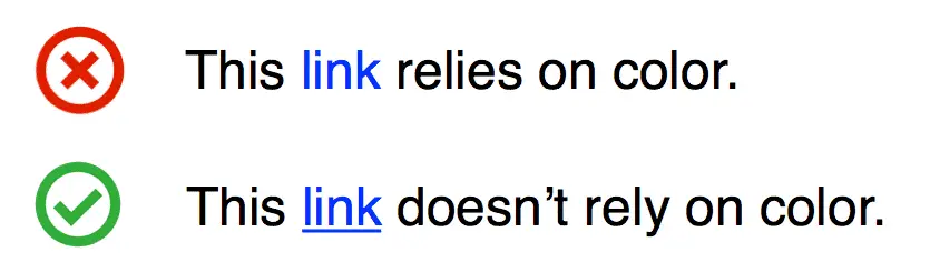 Two link examples. One just blue. Another blue and underlined.