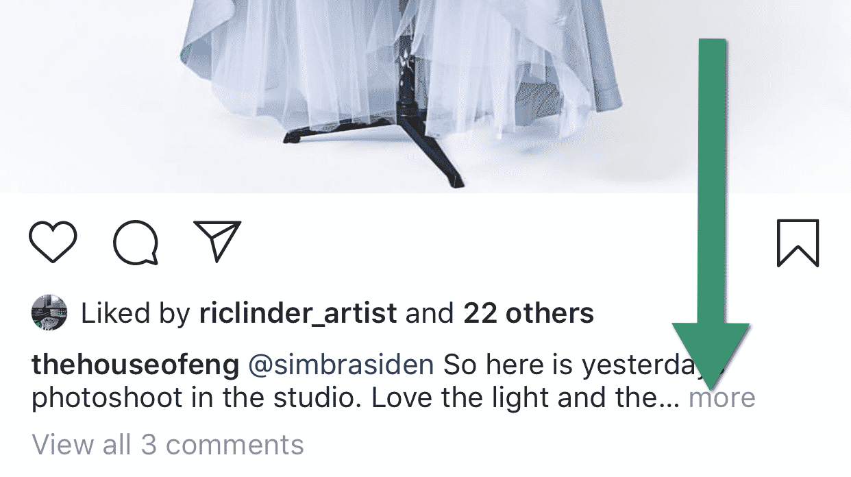 More button in Instagram's feed.