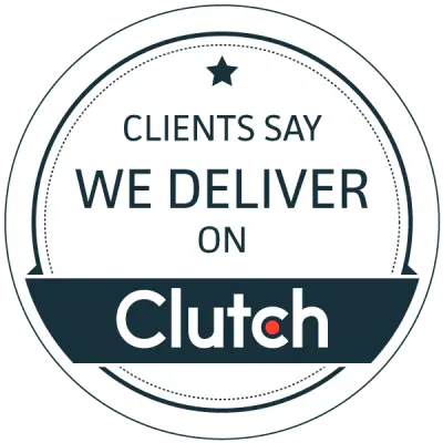 Medal saying Clients say we deliver on Clutch