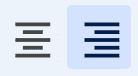 Toggle button group with 2 options, one dark one light.