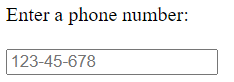 Placeholder text used in a phone number input field.