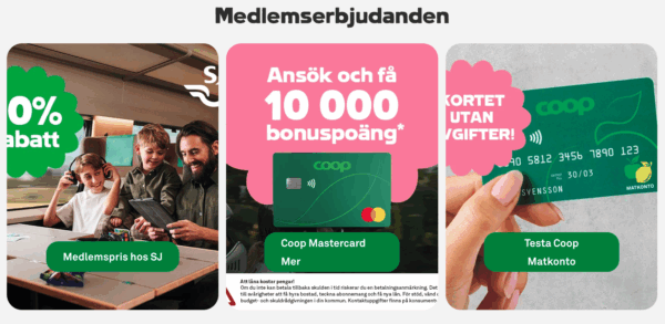 Ad on Coop.se showing three teasers with text on images. 200% zoom cuts off text content.