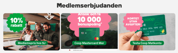 Ad on Coop.se showing three teasers with text on images. Text-resize 200% makes content overflow outside of view.